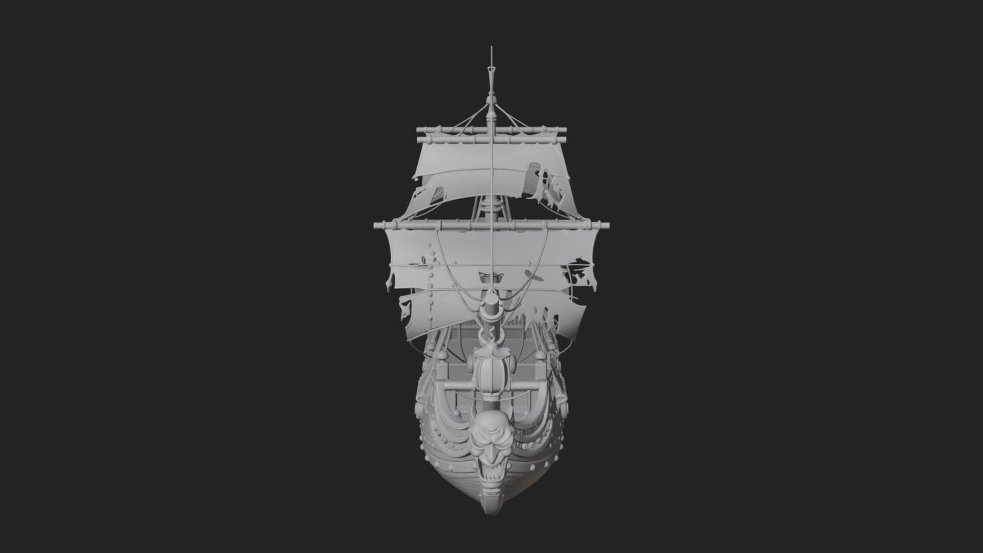 Ghostly Pirate Ship Model Design 3 3D Print Model 3D Model