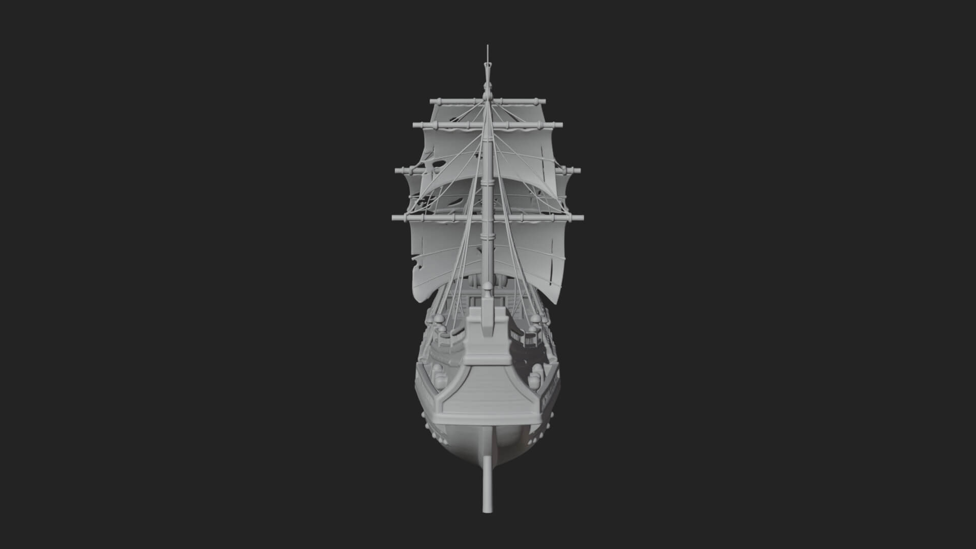 Ghostly Pirate Ship Model Design 3 3D Print Model 3D Model