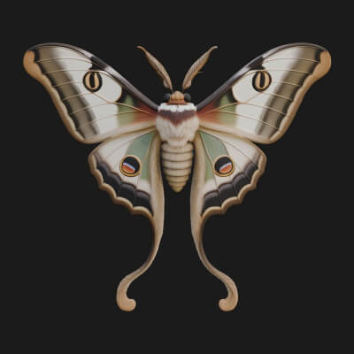Giant Moth Statue Design 1 3D Print Model