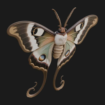 Giant Moth Statue Design 10 3D Print Model