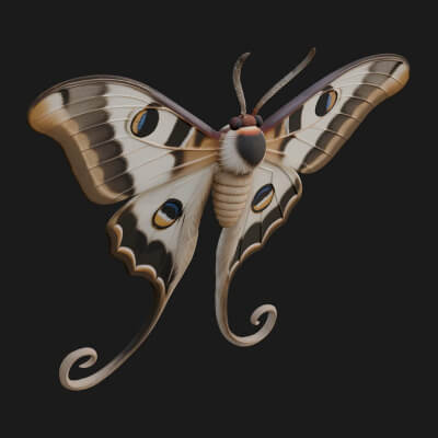 Giant Moth Statue Design 2 3D Print Model
