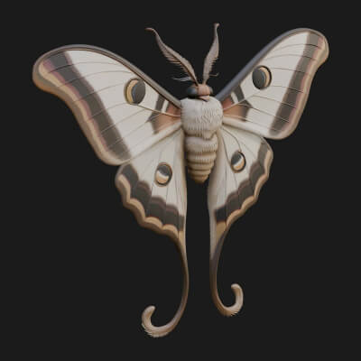 Giant Moth Statue Design 4 3D Print Model
