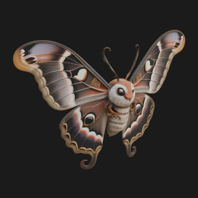 Giant Moth Statue Design 6 3D Print Model