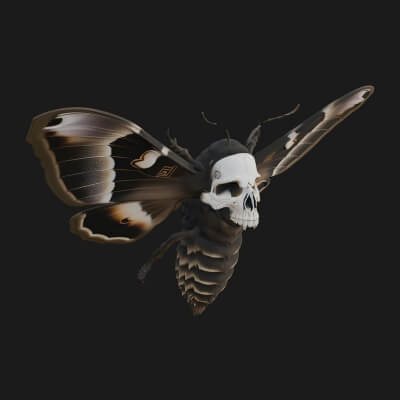 Giant Moth Statue Design 9 3D Print Model