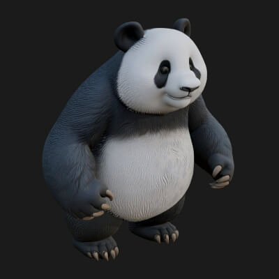 Giant Panda Statue Design 1 3D Print Model