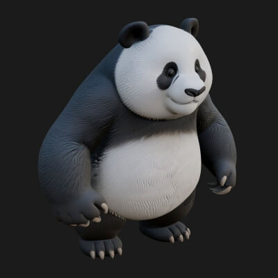 Giant Panda Statue Design 2 3D Print Model