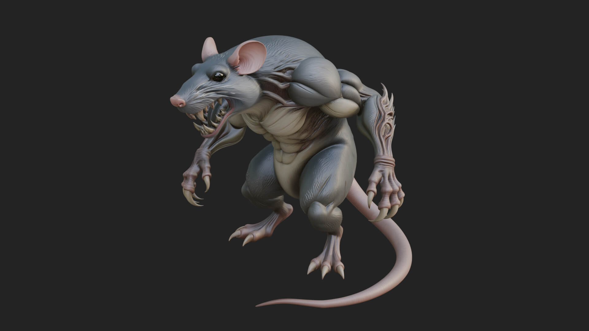 Giant Rat Beast Statue Design 1 3D Print Model 3D Model