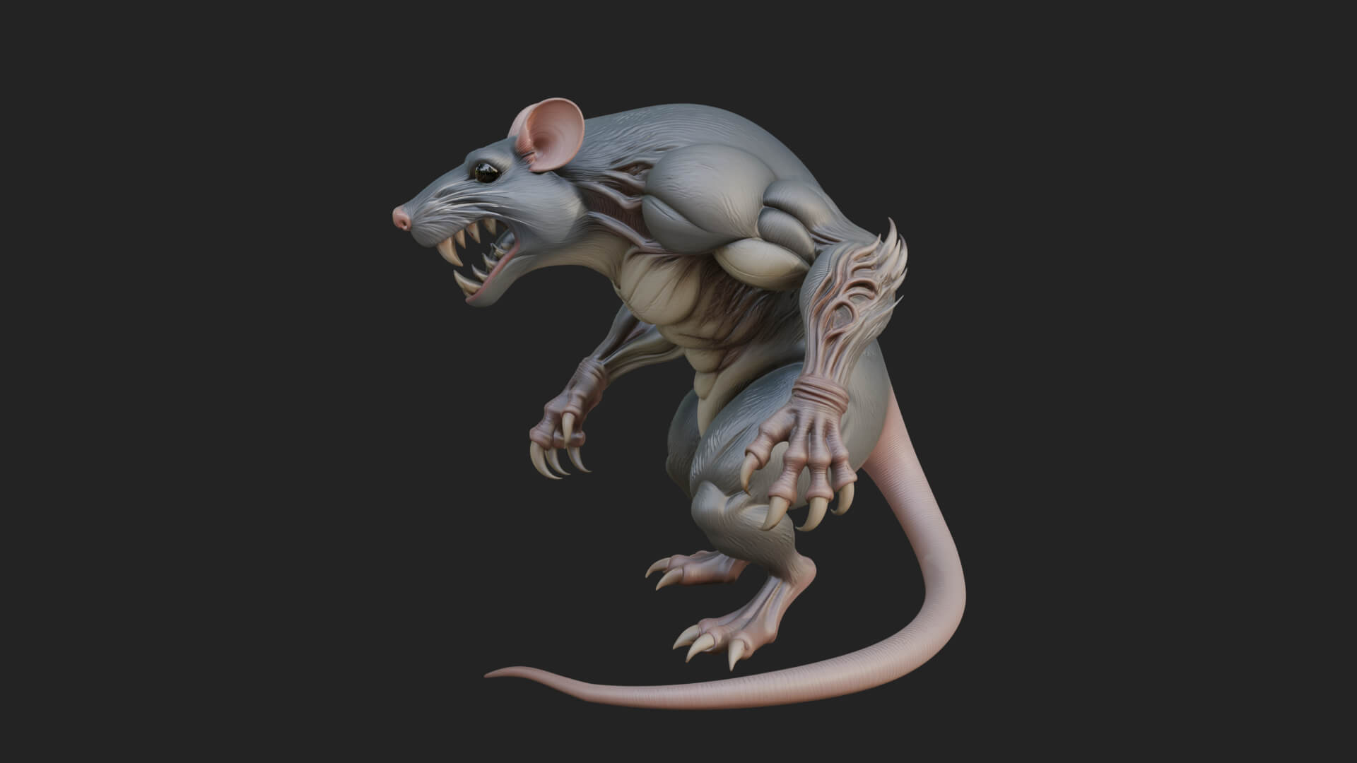 Giant Rat Beast Statue Design 1 3D Print Model 3D Model