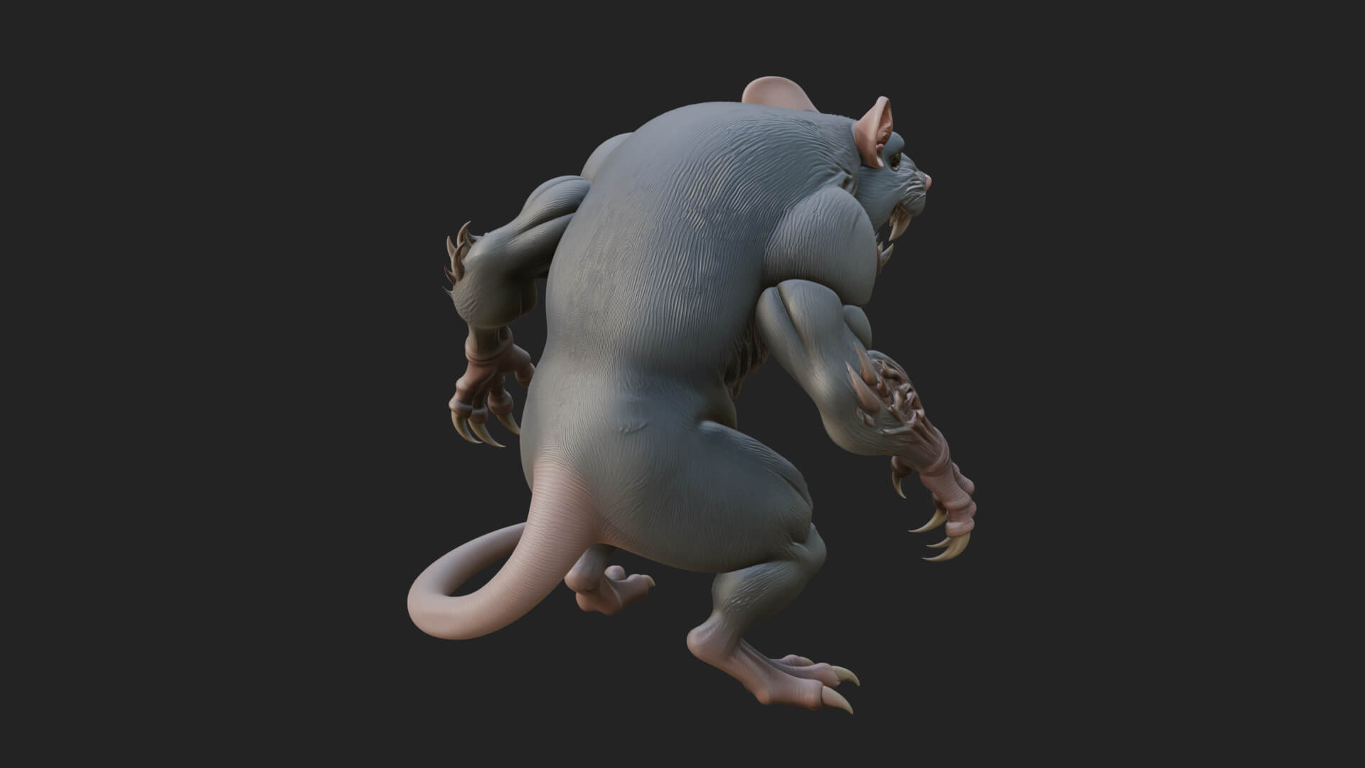 Giant Rat Beast Statue Design 1 3D Print Model 3D Model