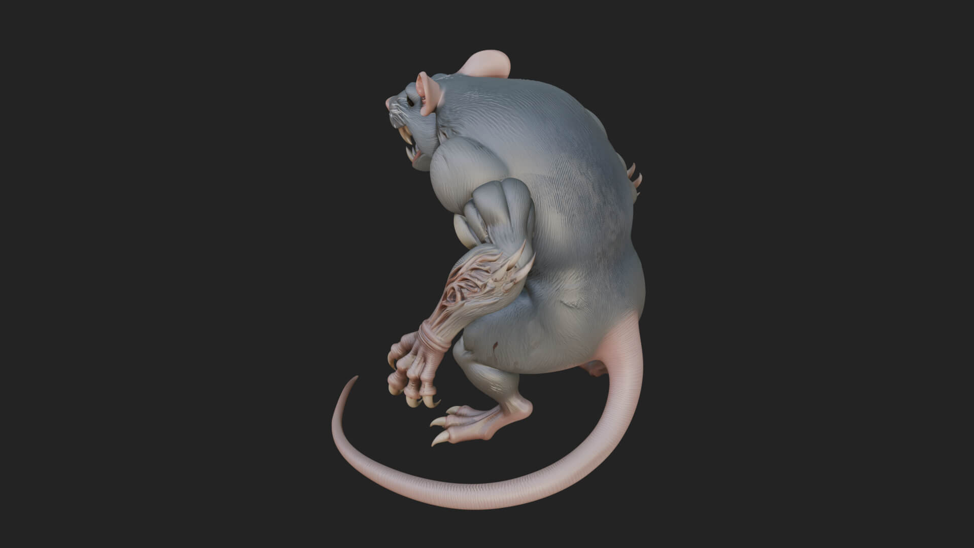 Giant Rat Beast Statue Design 1 3D Print Model 3D Model