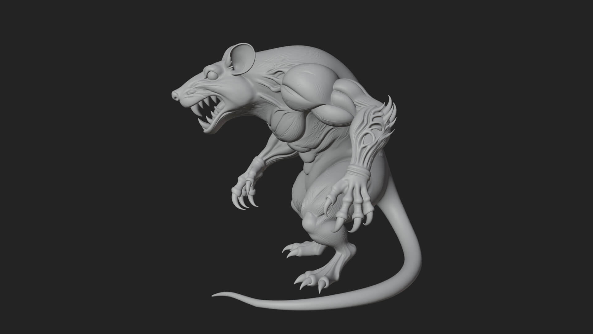 Giant Rat Beast Statue Design 1 3D Print Model 3D Model