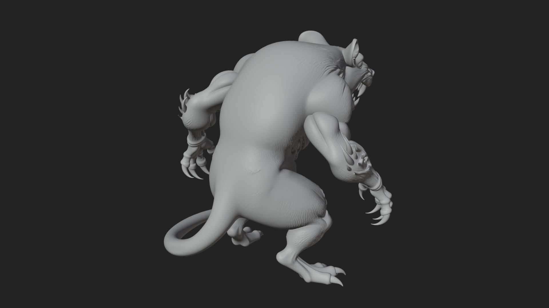 Giant Rat Beast Statue Design 1 3D Print Model 3D Model