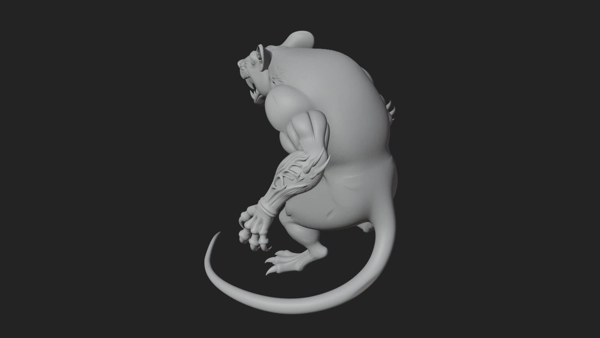 Giant Rat Beast Statue Design 1 3D Print Model 3D Model