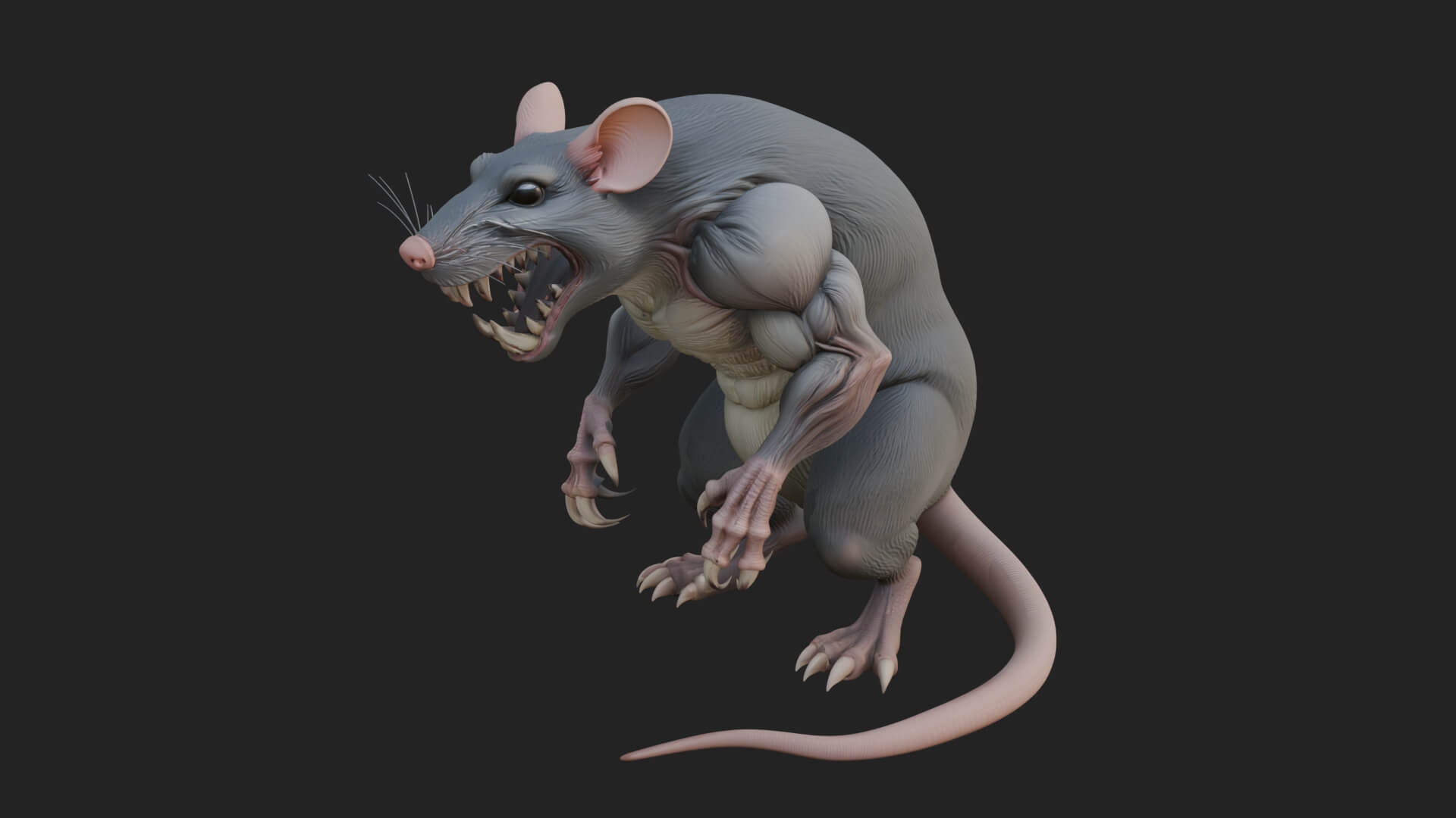Giant Rat Beast Statue Design 2 3D Print Model 3D Model