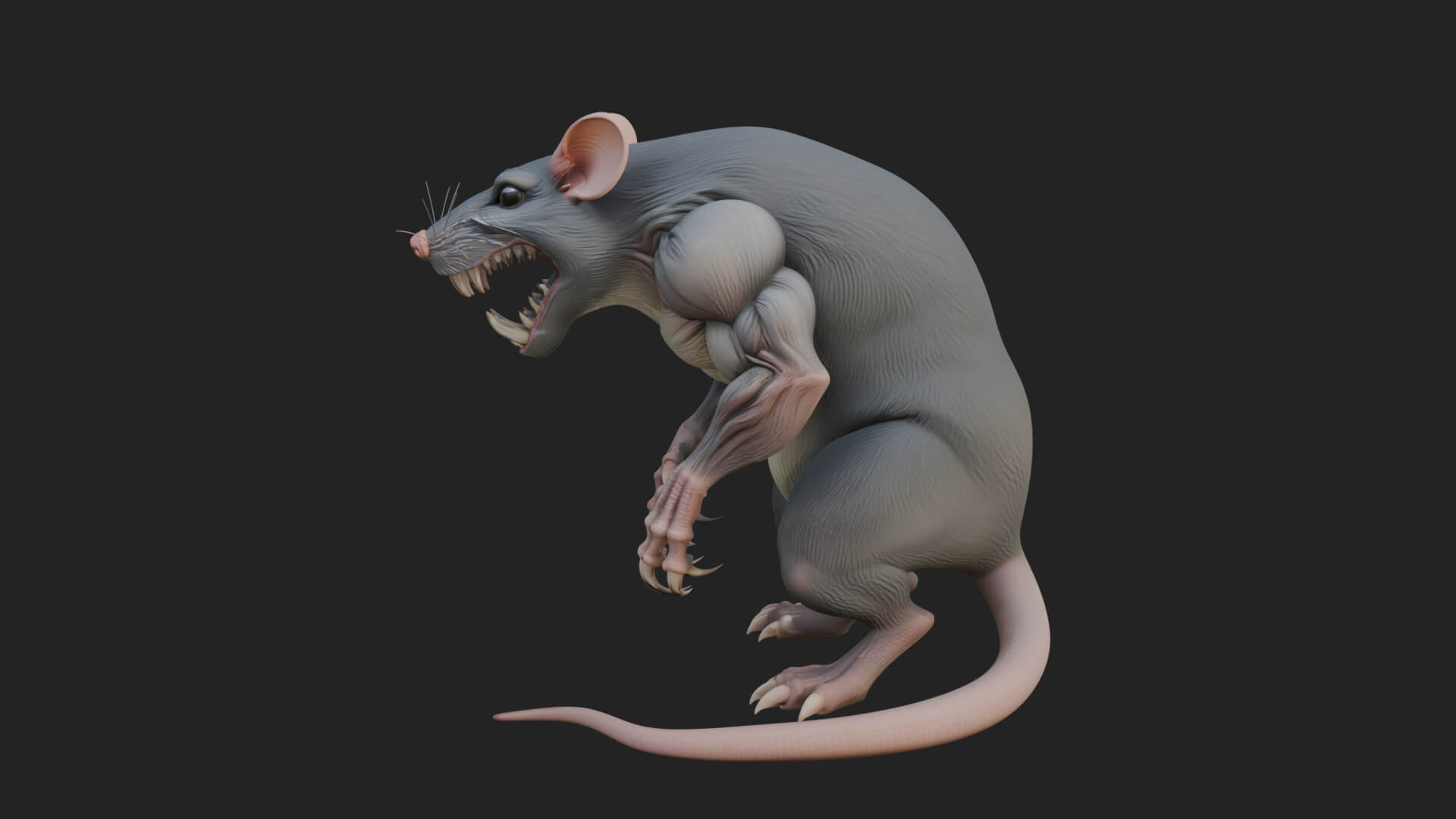 Giant Rat Beast Statue Design 2 3D Print Model 3D Model