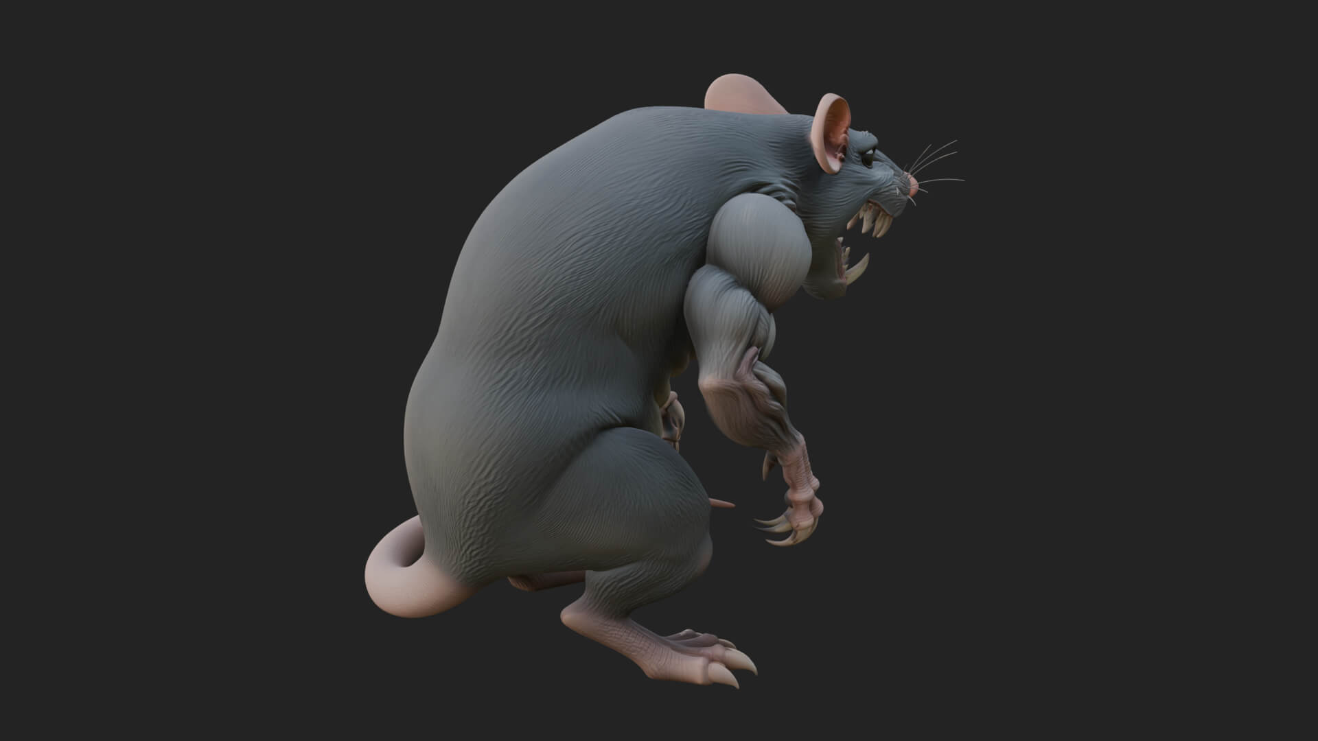 Giant Rat Beast Statue Design 2 3D Print Model 3D Model