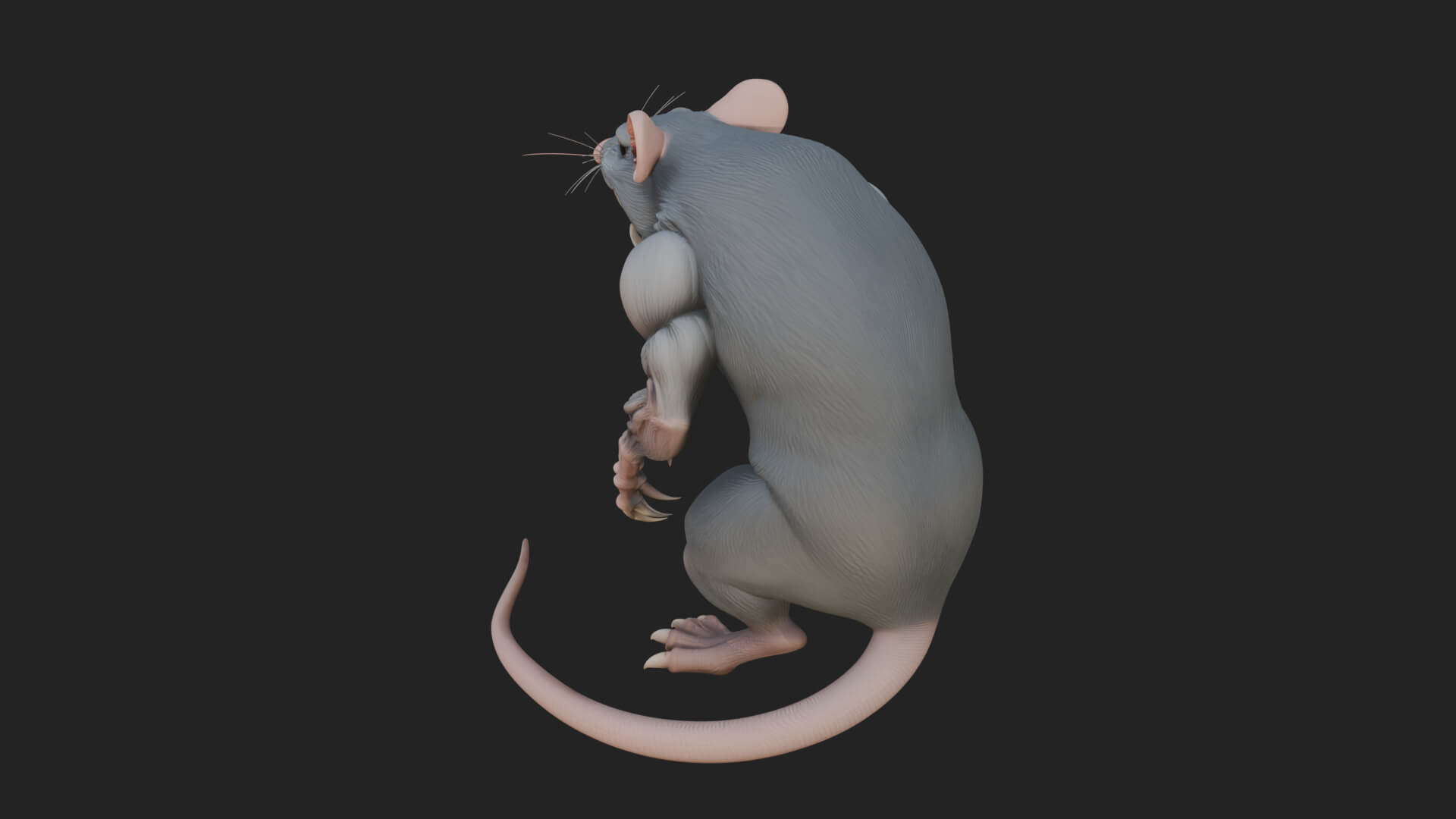 Giant Rat Beast Statue Design 2 3D Print Model 3D Model