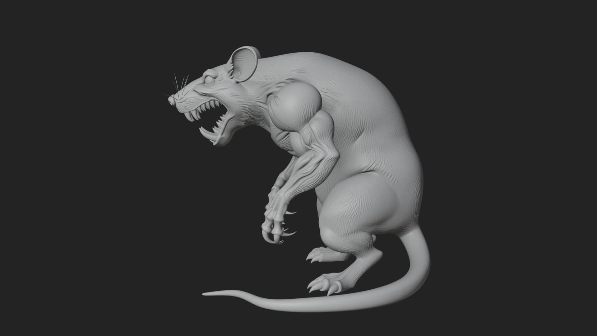 Giant Rat Beast Statue Design 2 3D Print Model 3D Model