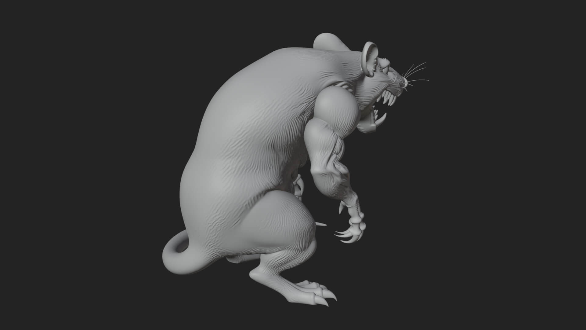 Giant Rat Beast Statue Design 2 3D Print Model 3D Model