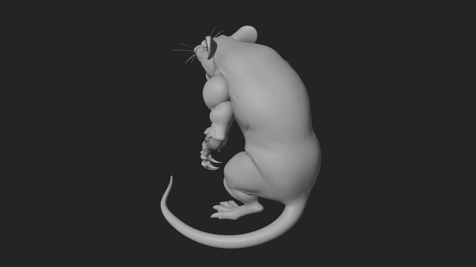 Giant Rat Beast Statue Design 2 3D Print Model 3D Model