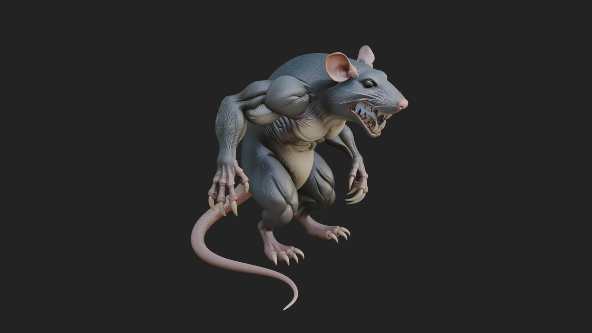 Giant Rat Beast Statue Design 3 3D Print Model 3D Model