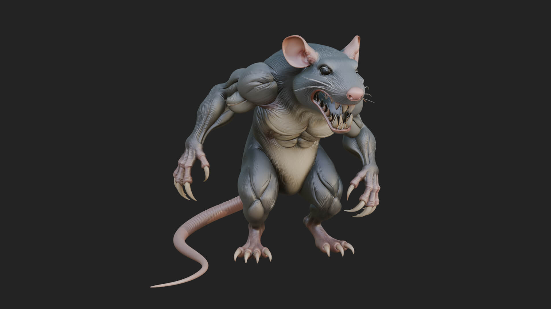 Giant Rat Beast Statue Design 3 3D Print Model 3D Model