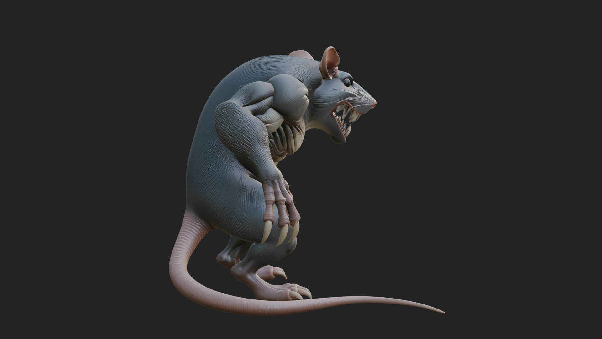 Giant Rat Beast Statue Design 3 3D Print Model 3D Model