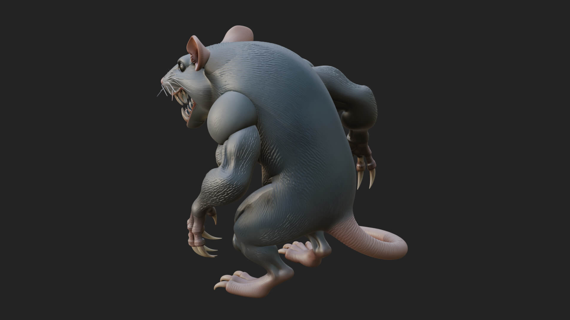 Giant Rat Beast Statue Design 3 3D Print Model 3D Model