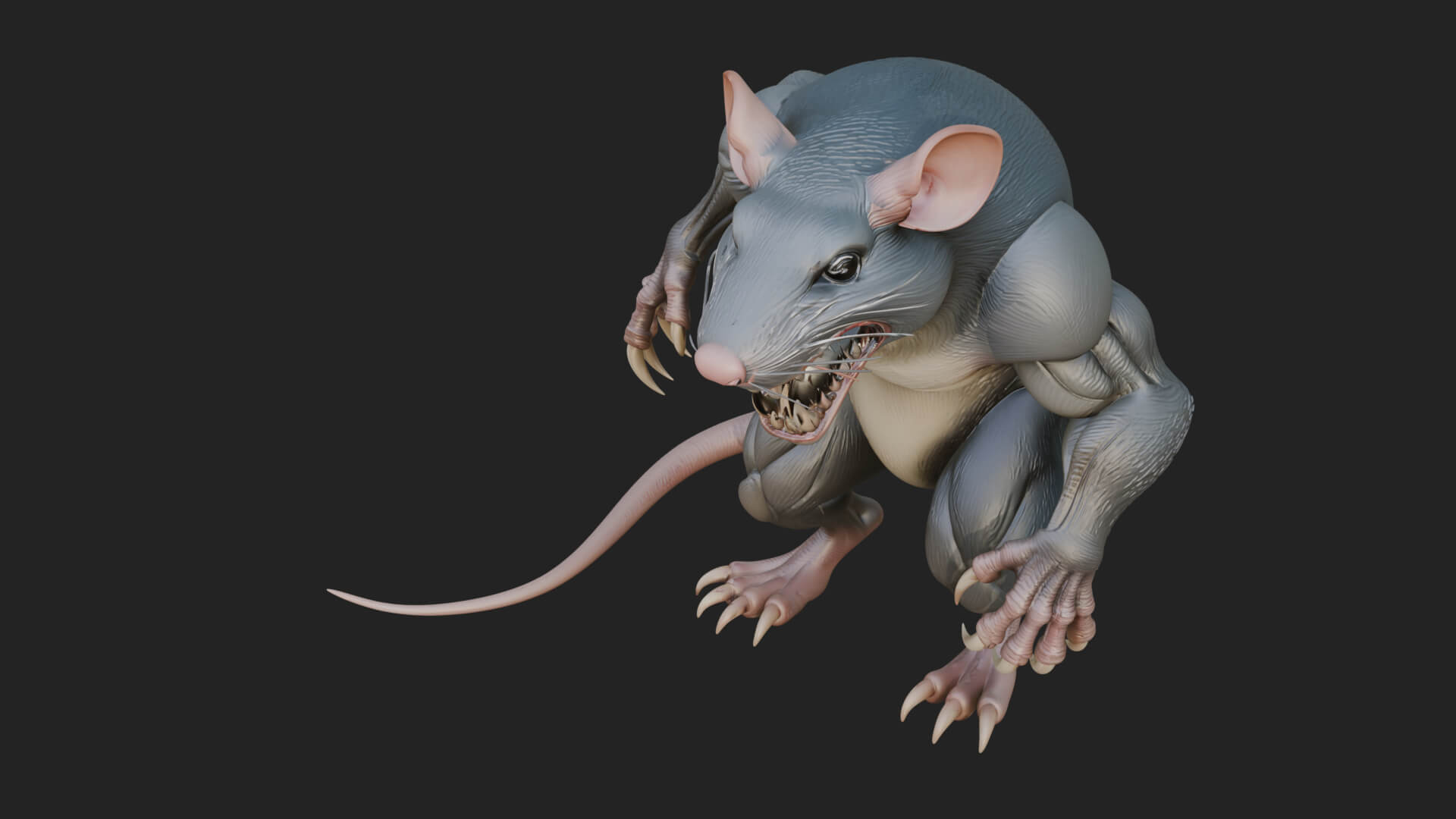 Giant Rat Beast Statue Design 3 3D Print Model 3D Model