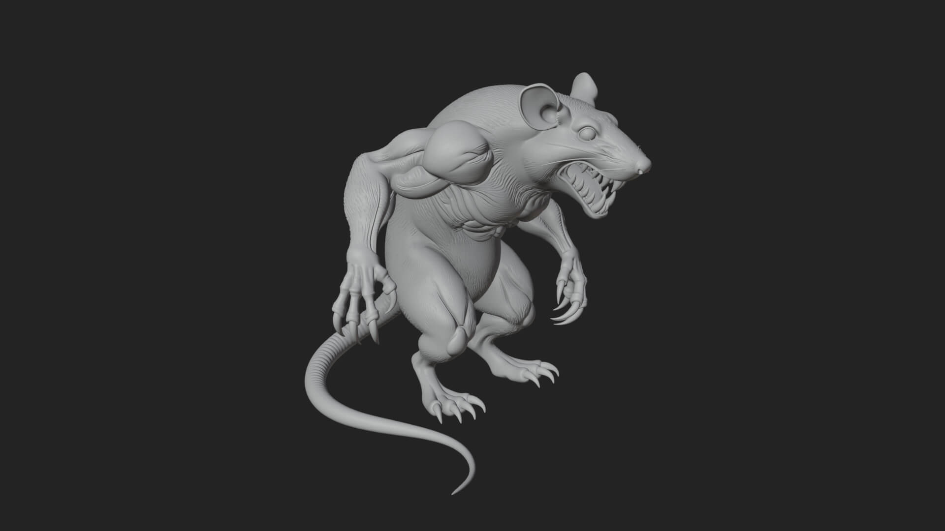 Giant Rat Beast Statue Design 3 3D Print Model 3D Model