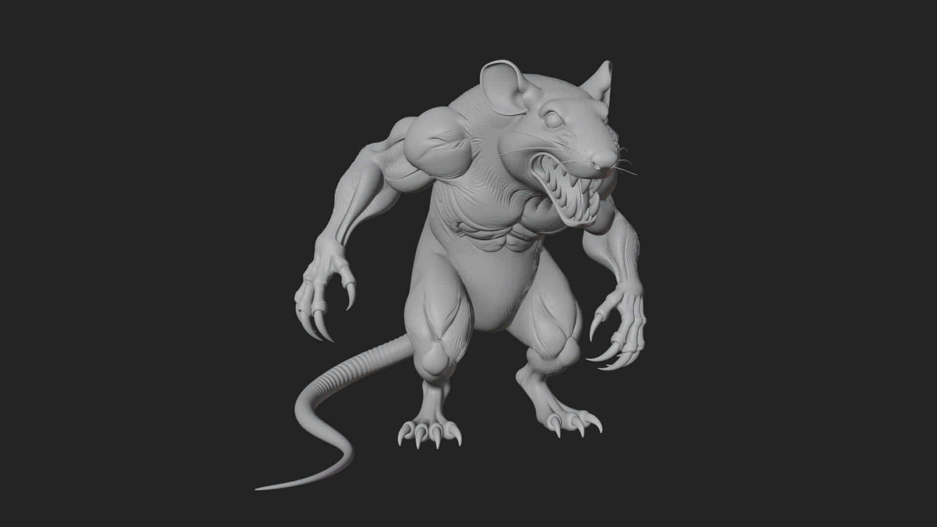 Giant Rat Beast Statue Design 3 3D Print Model 3D Model