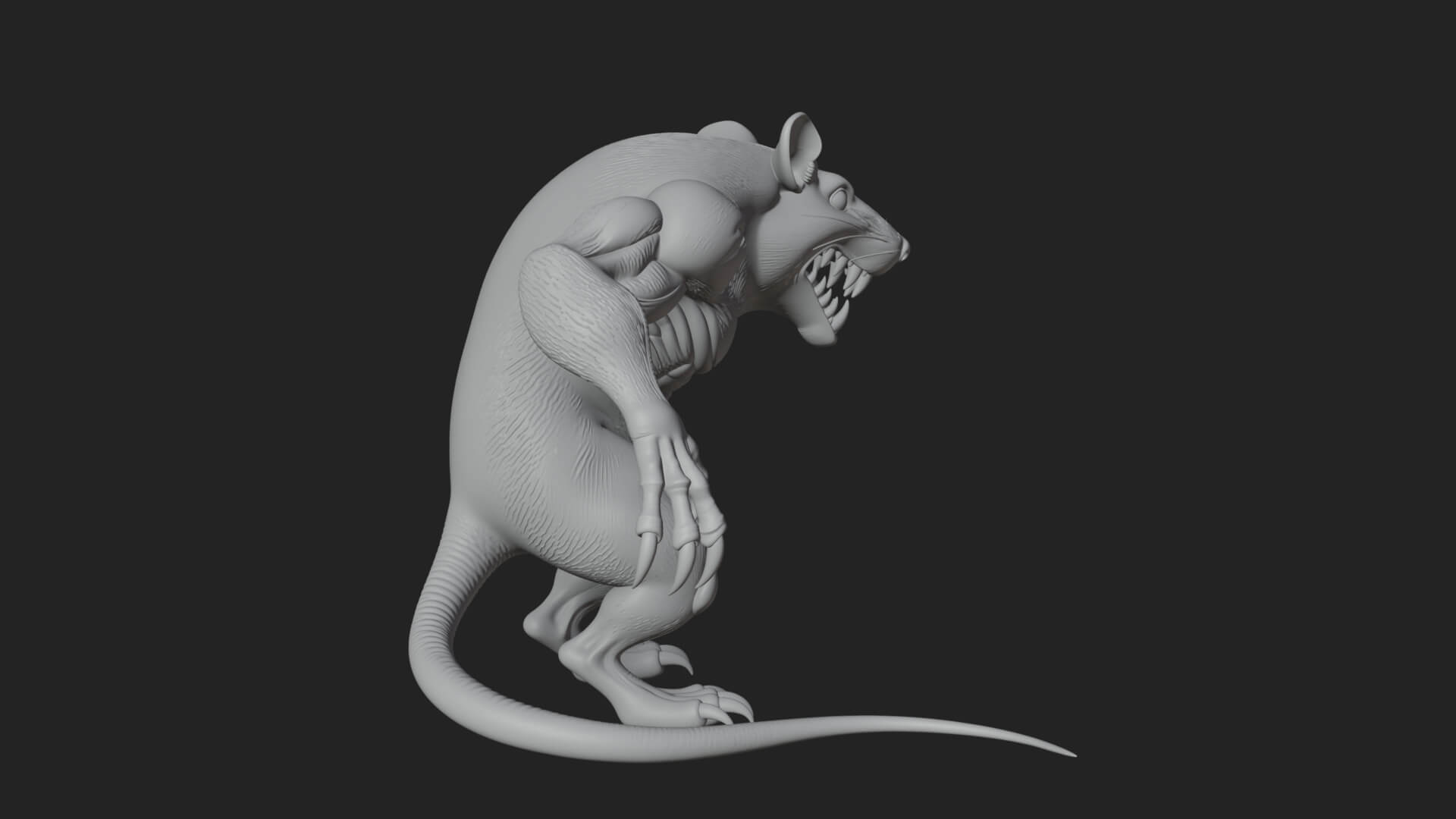 Giant Rat Beast Statue Design 3 3D Print Model 3D Model