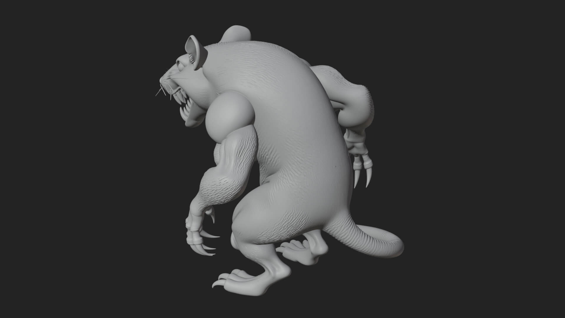 Giant Rat Beast Statue Design 3 3D Print Model 3D Model