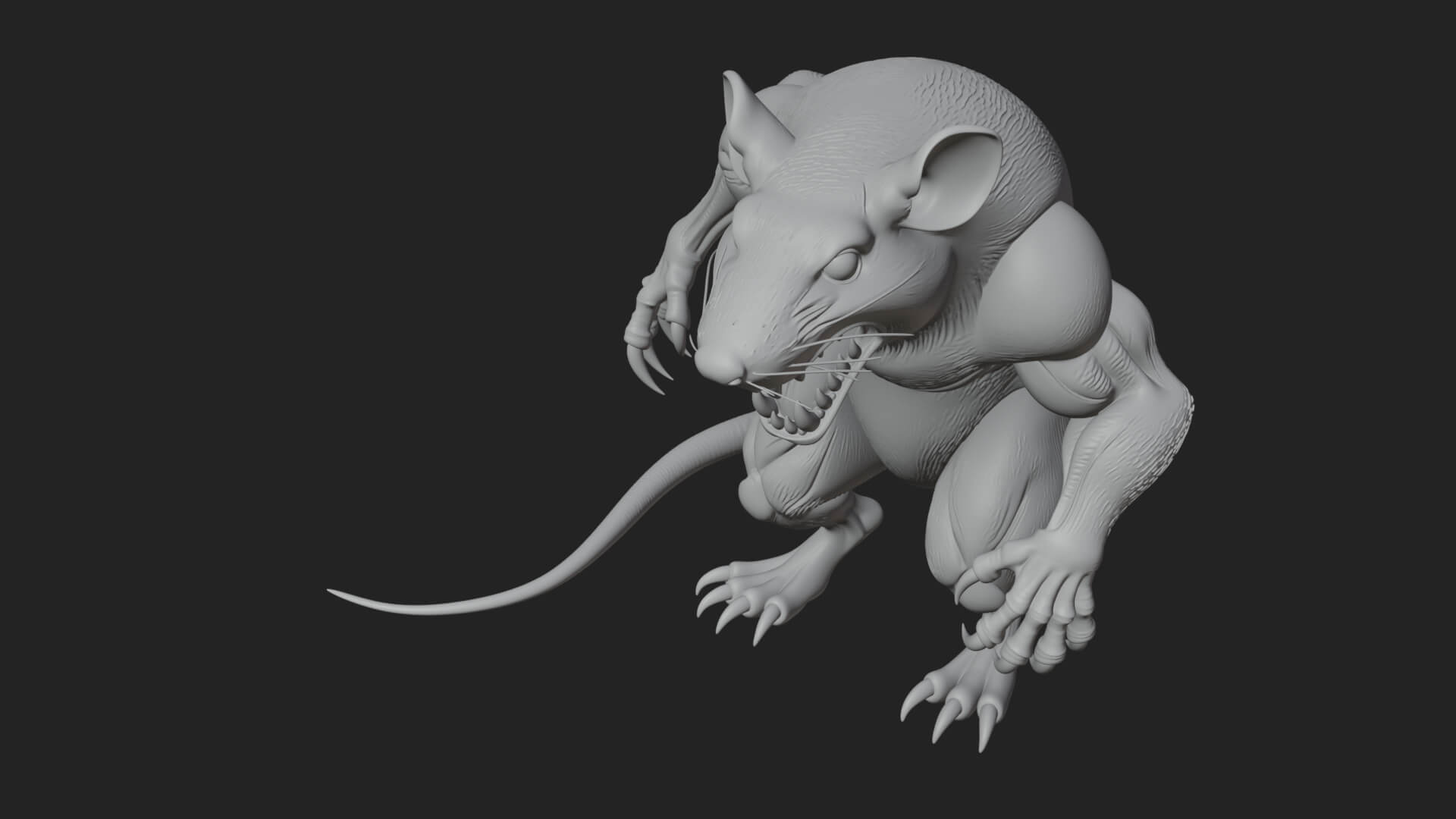Giant Rat Beast Statue Design 3 3D Print Model 3D Model