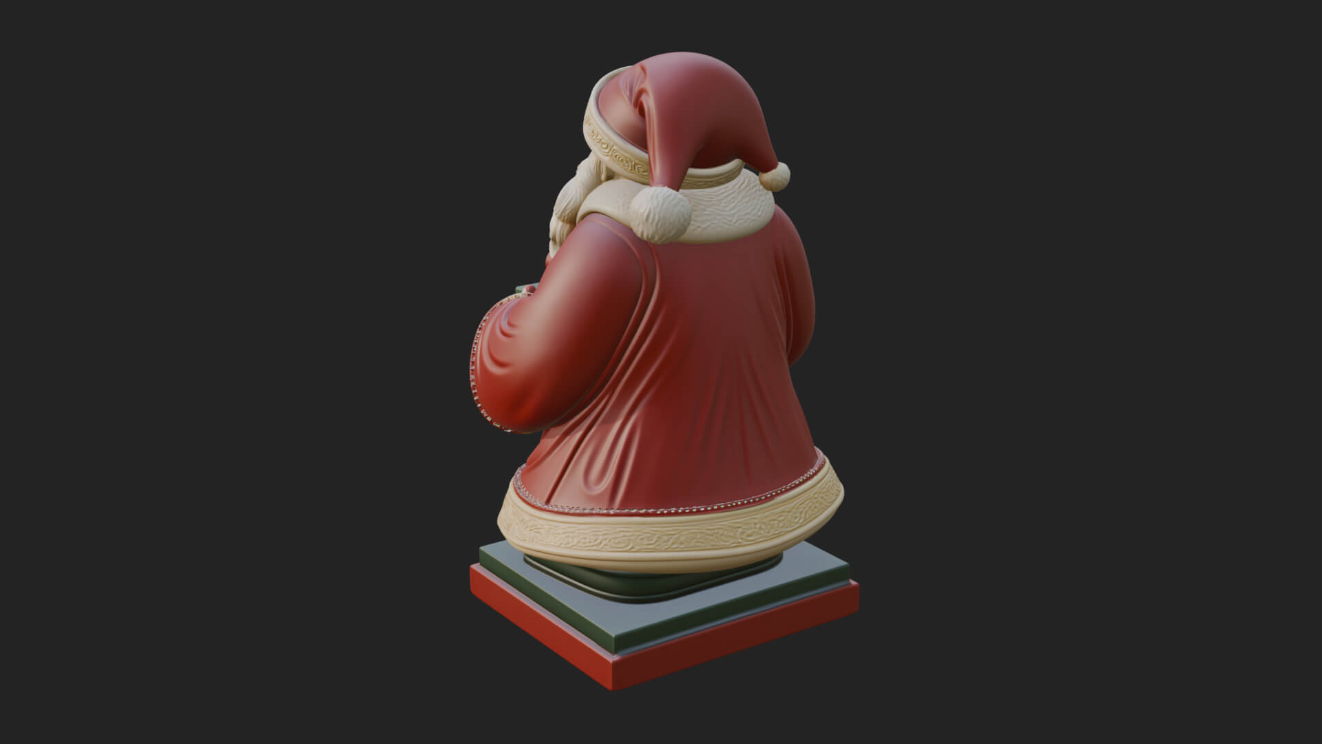 Gift Holding Santa Statue Design 1 3D Print Model 3D Model