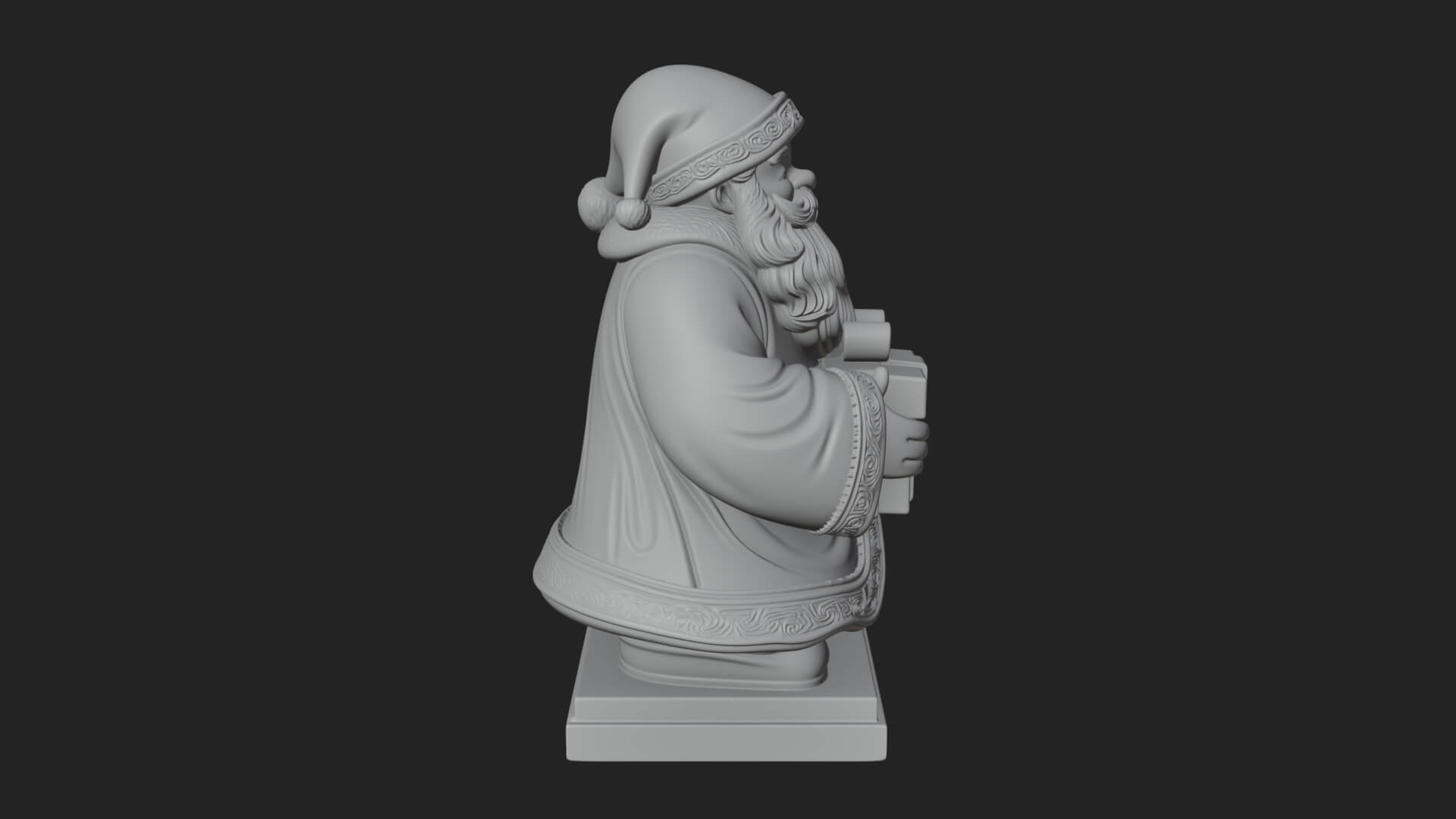 Gift Holding Santa Statue Design 1 3D Print Model 3D Model