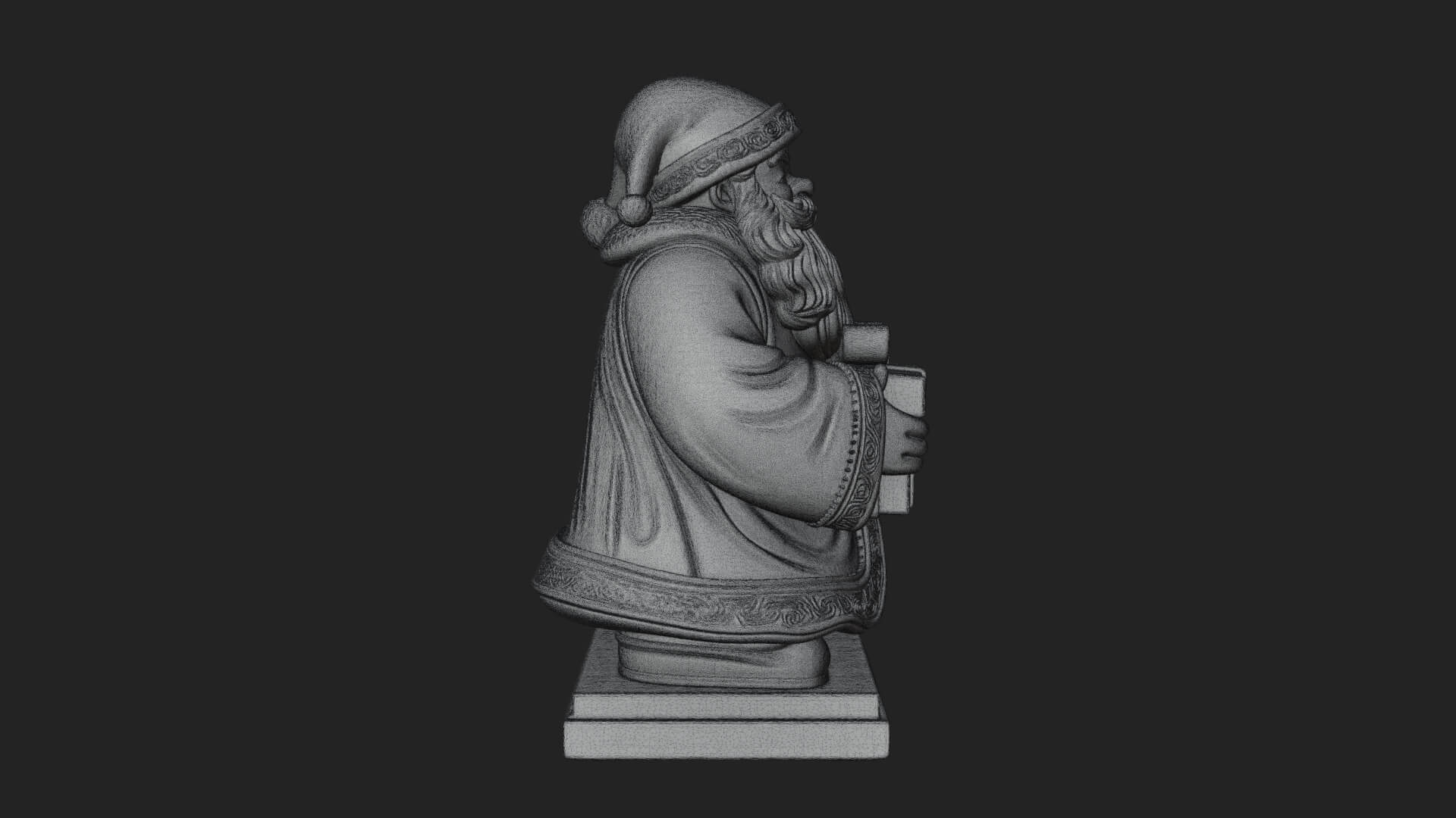 Gift Holding Santa Statue Design 1 3D Print Model 3D Model