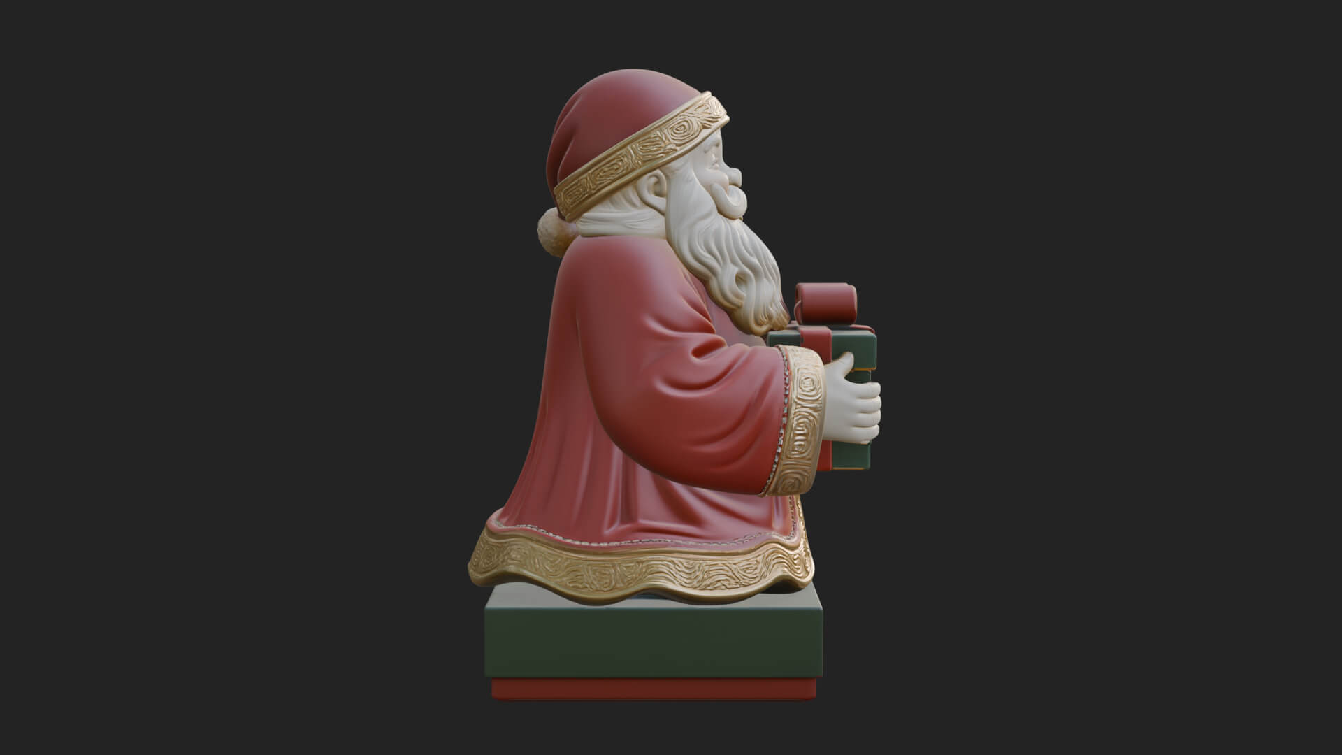 Gift Holding Santa Statue Design 2 3D Print Model 3D Model