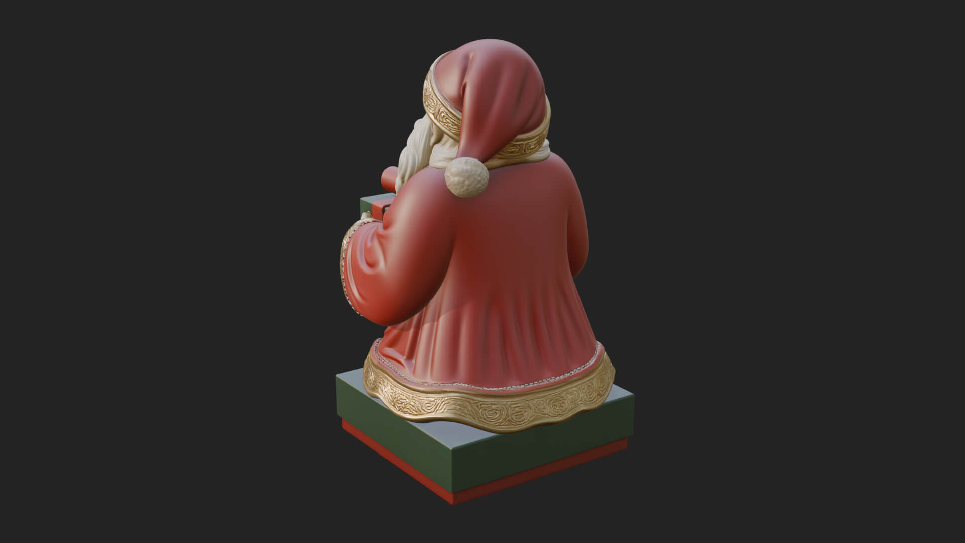 Gift Holding Santa Statue Design 2 3D Print Model 3D Model