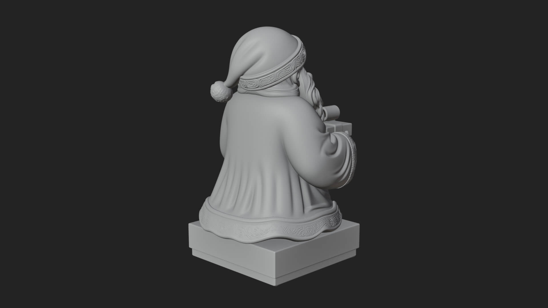 Gift Holding Santa Statue Design 2 3D Print Model 3D Model