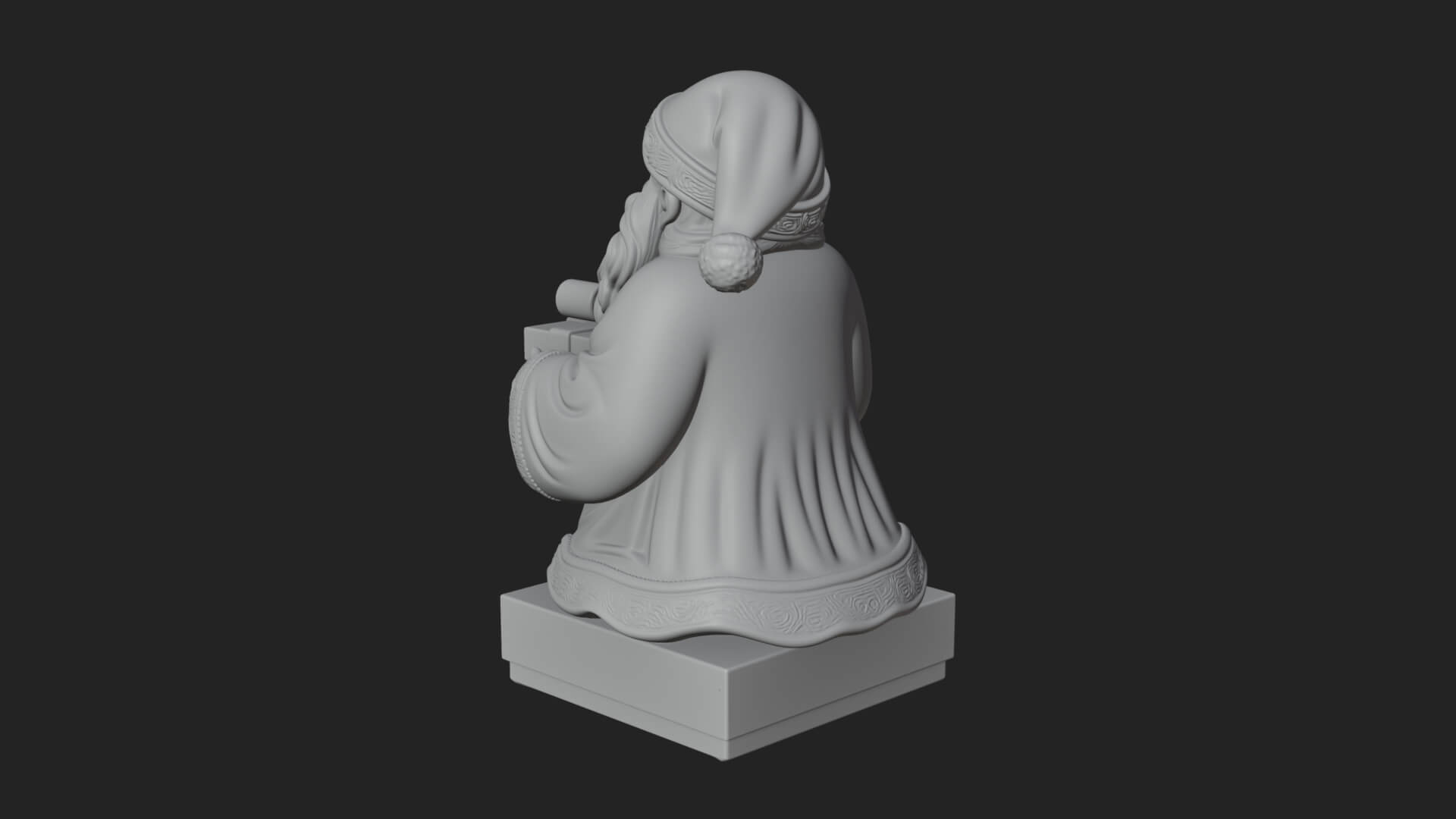 Gift Holding Santa Statue Design 2 3D Print Model 3D Model