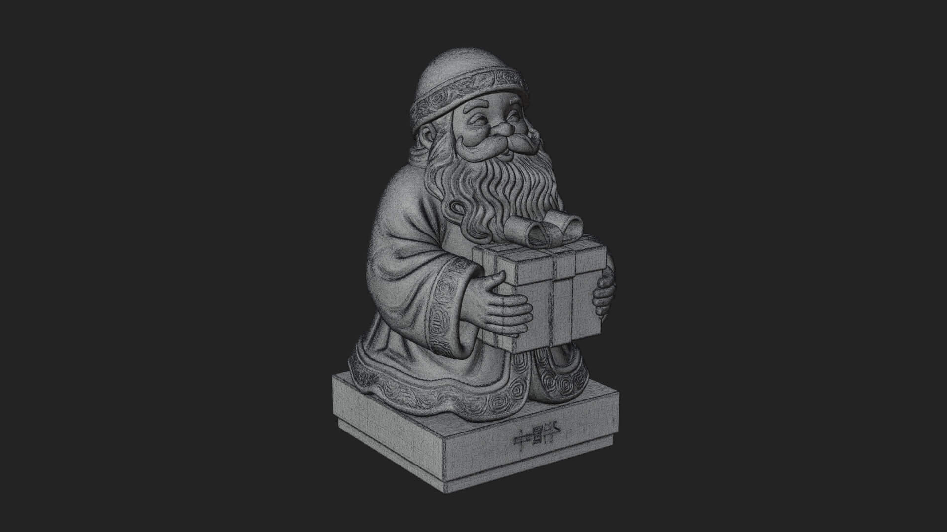 Gift Holding Santa Statue Design 2 3D Print Model 3D Model