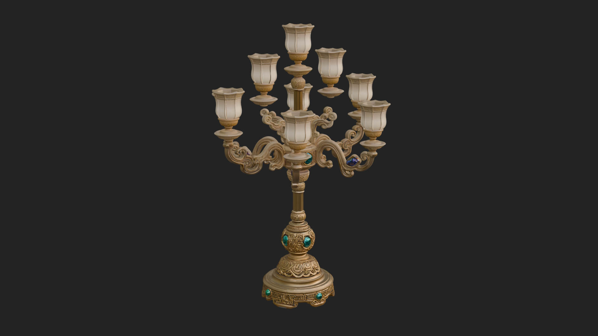 Gilded Branch Candelabra Model Design 1 3D Print Model 3D Model