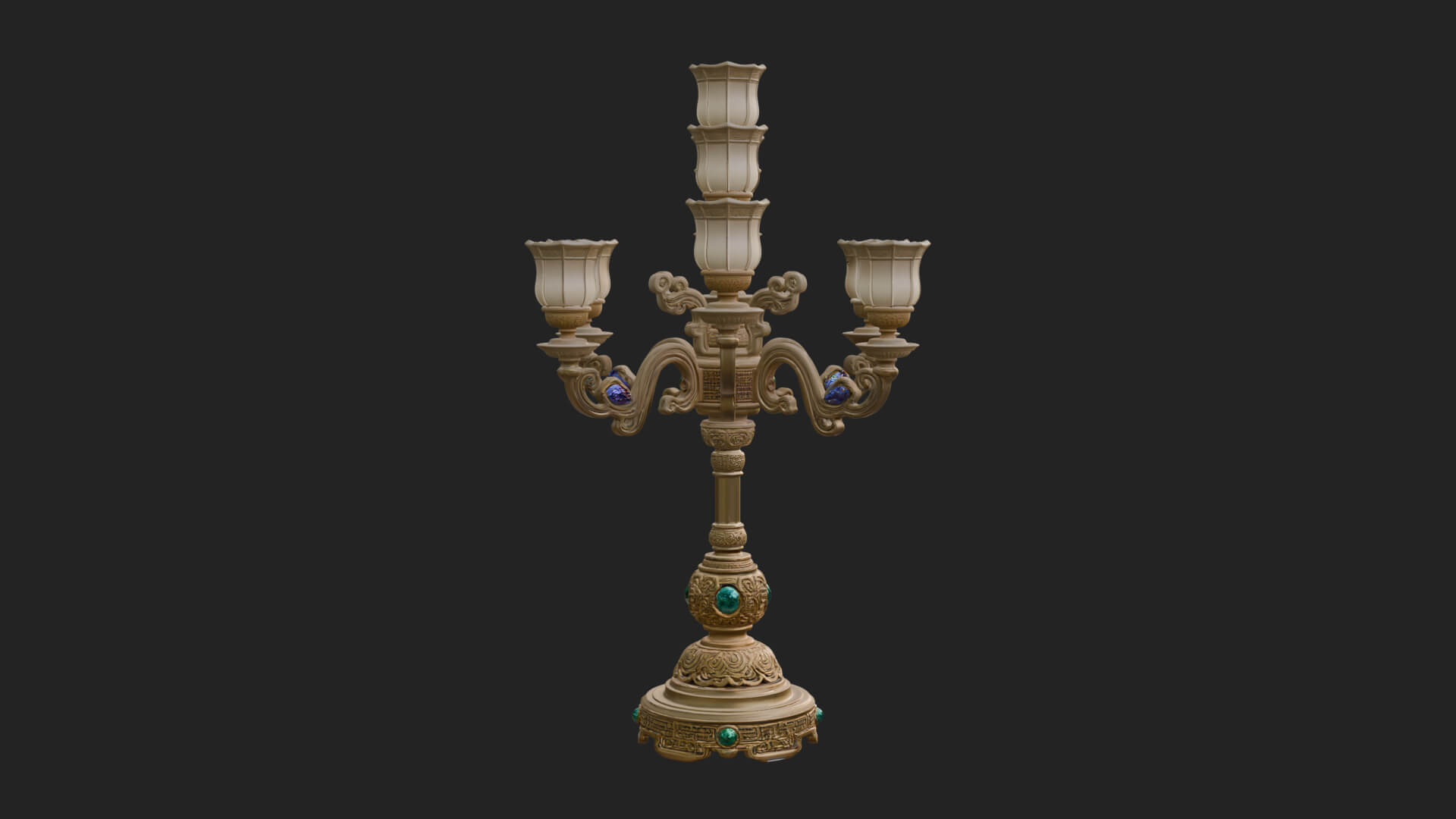 Gilded Branch Candelabra Model Design 1 3D Print Model 3D Model
