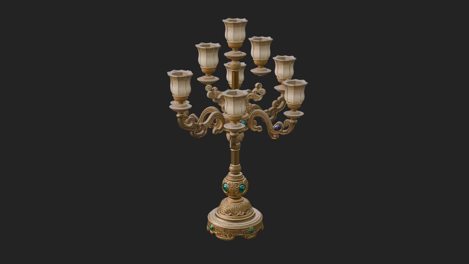 Gilded Branch Candelabra Model Design 1 3D Print Model 3D Model
