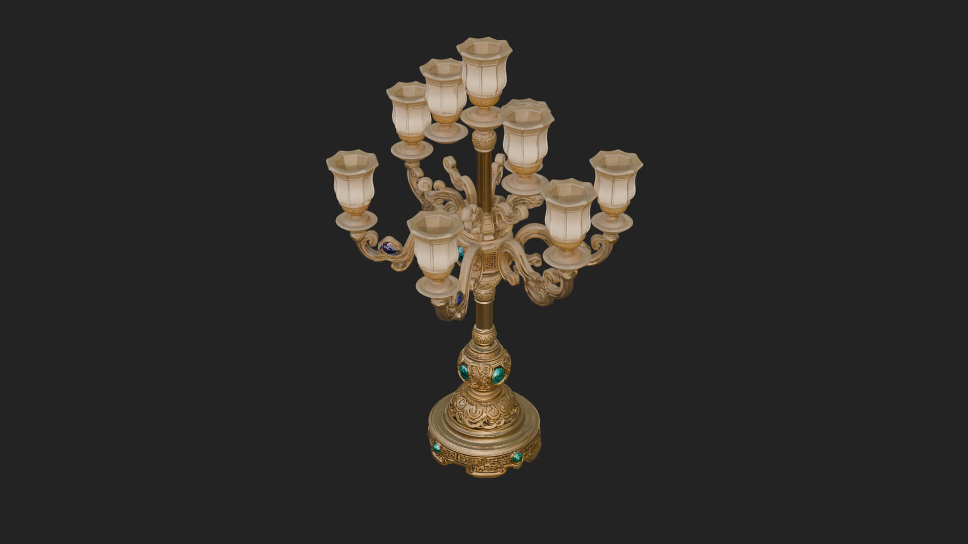 Gilded Branch Candelabra Model Design 1 3D Print Model 3D Model