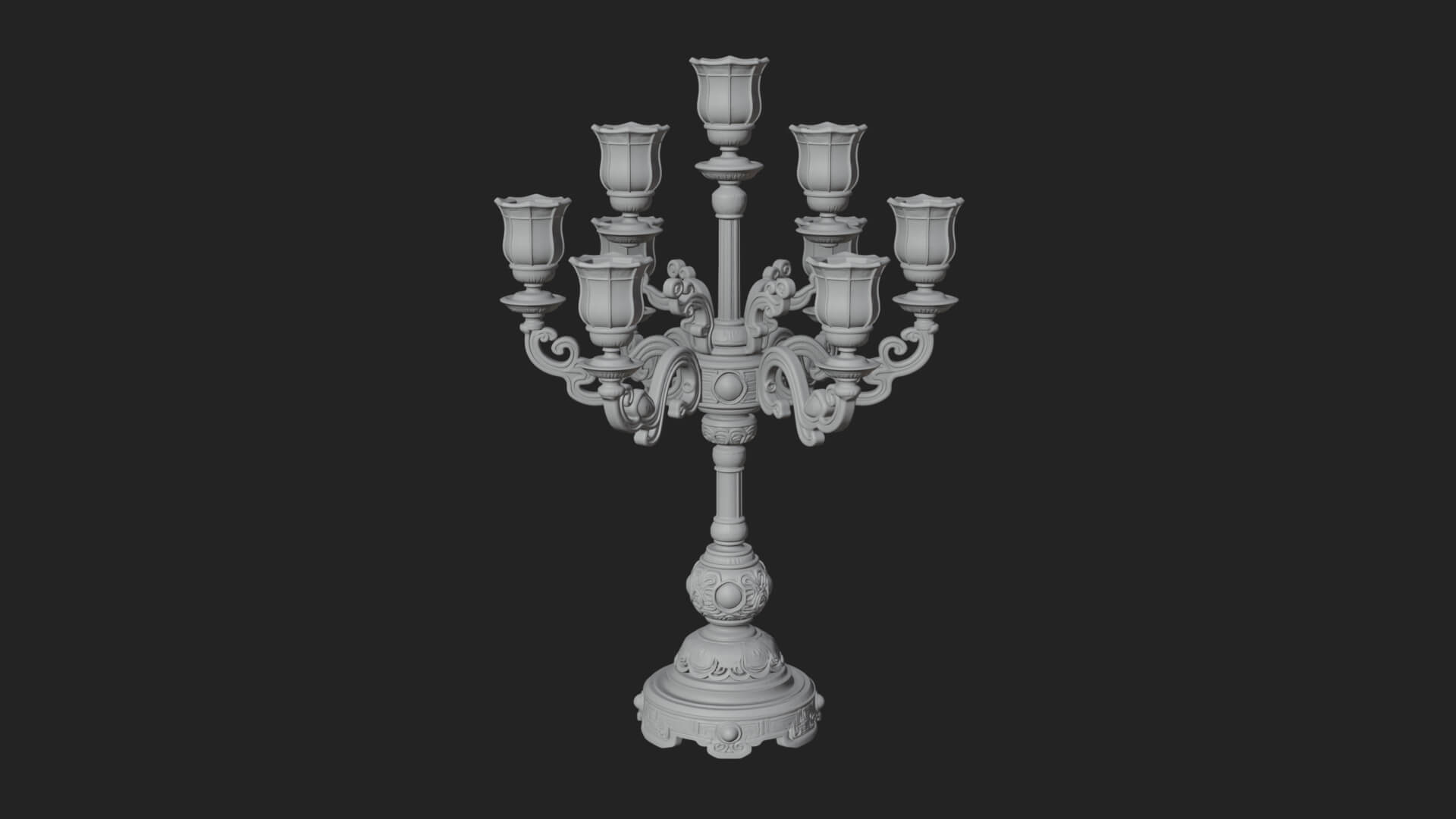 Gilded Branch Candelabra Model Design 1 3D Print Model 3D Model