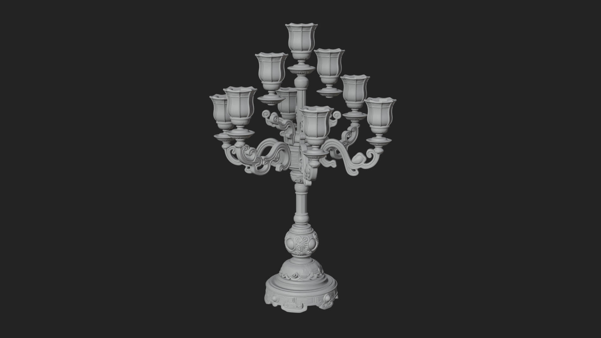 Gilded Branch Candelabra Model Design 1 3D Print Model 3D Model