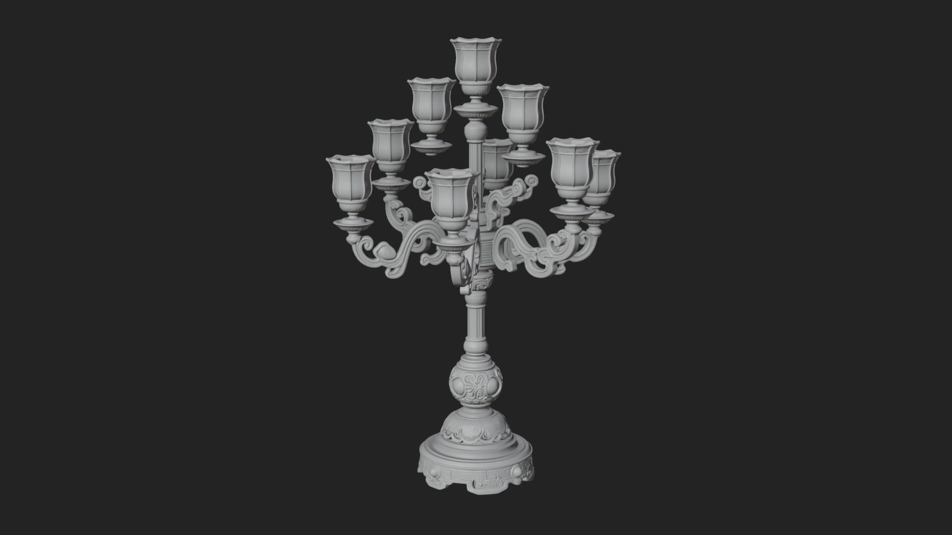 Gilded Branch Candelabra Model Design 1 3D Print Model 3D Model