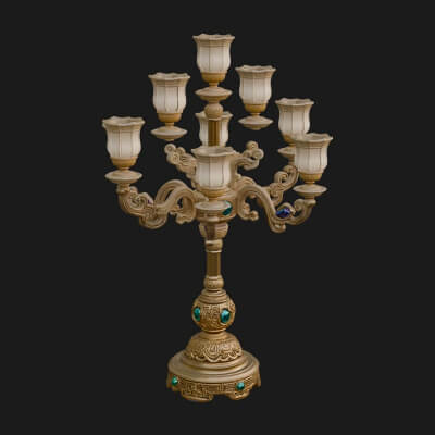 Gilded Branch Candelabra Model Design 1 3D Print Model